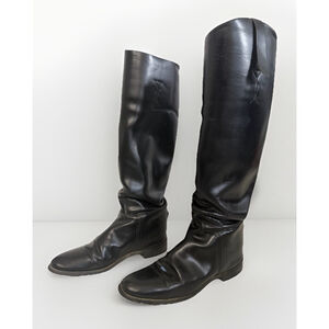 Balmoral Black Leather English Riding Boots Equestrian Flat Tall Women’s 6.5
